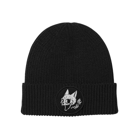 Beanie con patch rotonda - Skull Cat