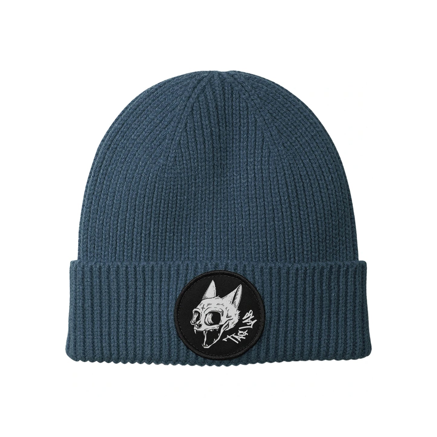 Beanie con patch rotonda - Skull Cat
