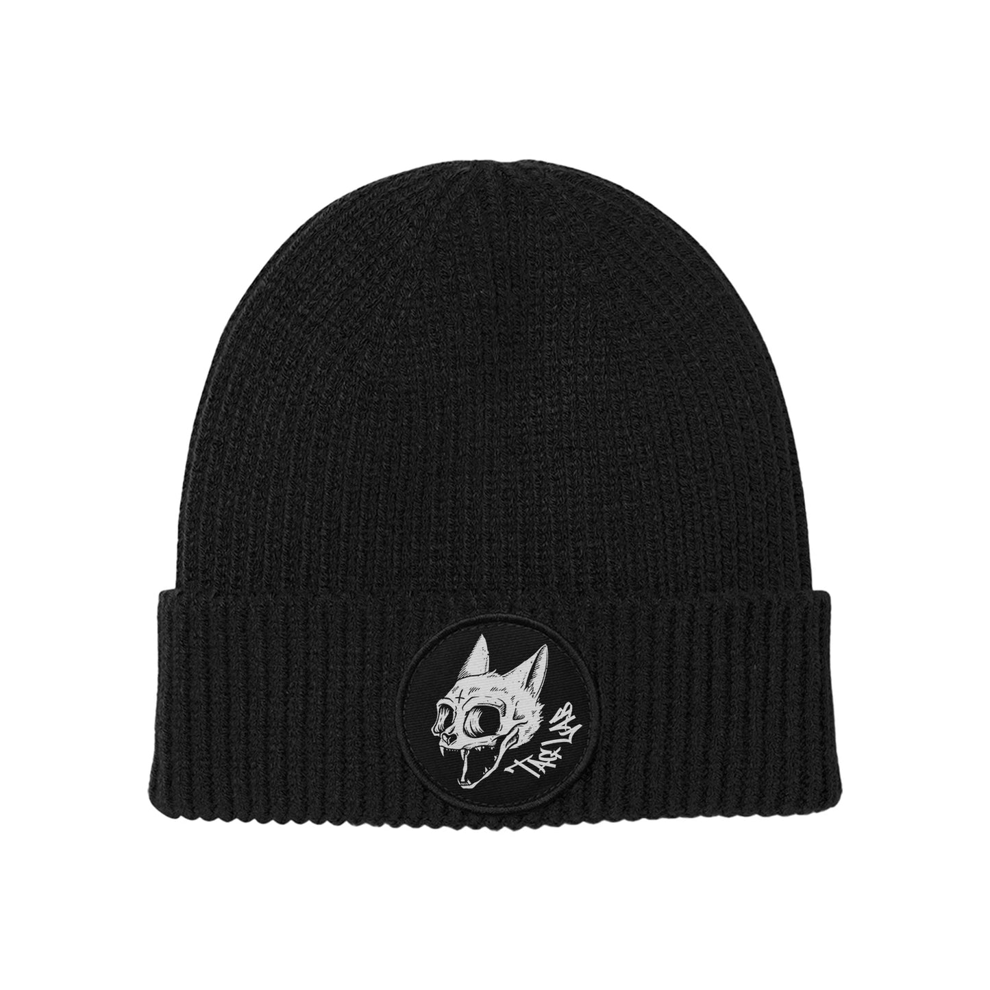 Beanie con patch rotonda - Skull Cat