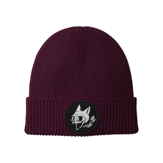 Beanie con patch rotonda - Skull Cat