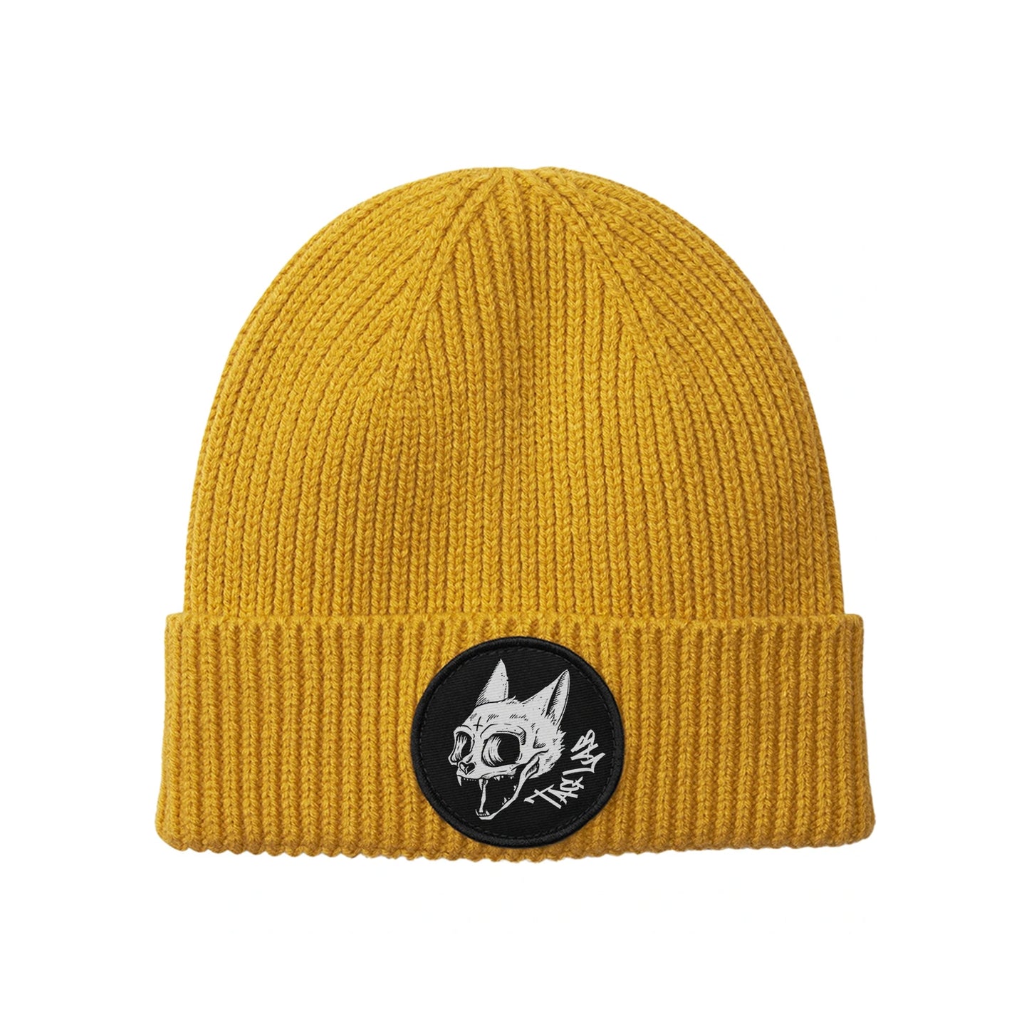 Beanie con patch rotonda - Skull Cat