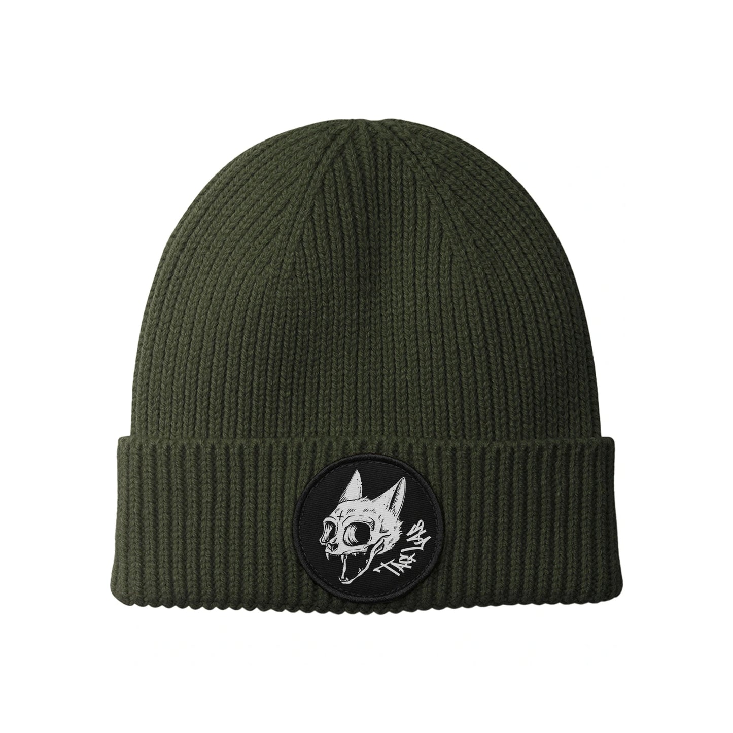 Beanie con patch rotonda - Skull Cat