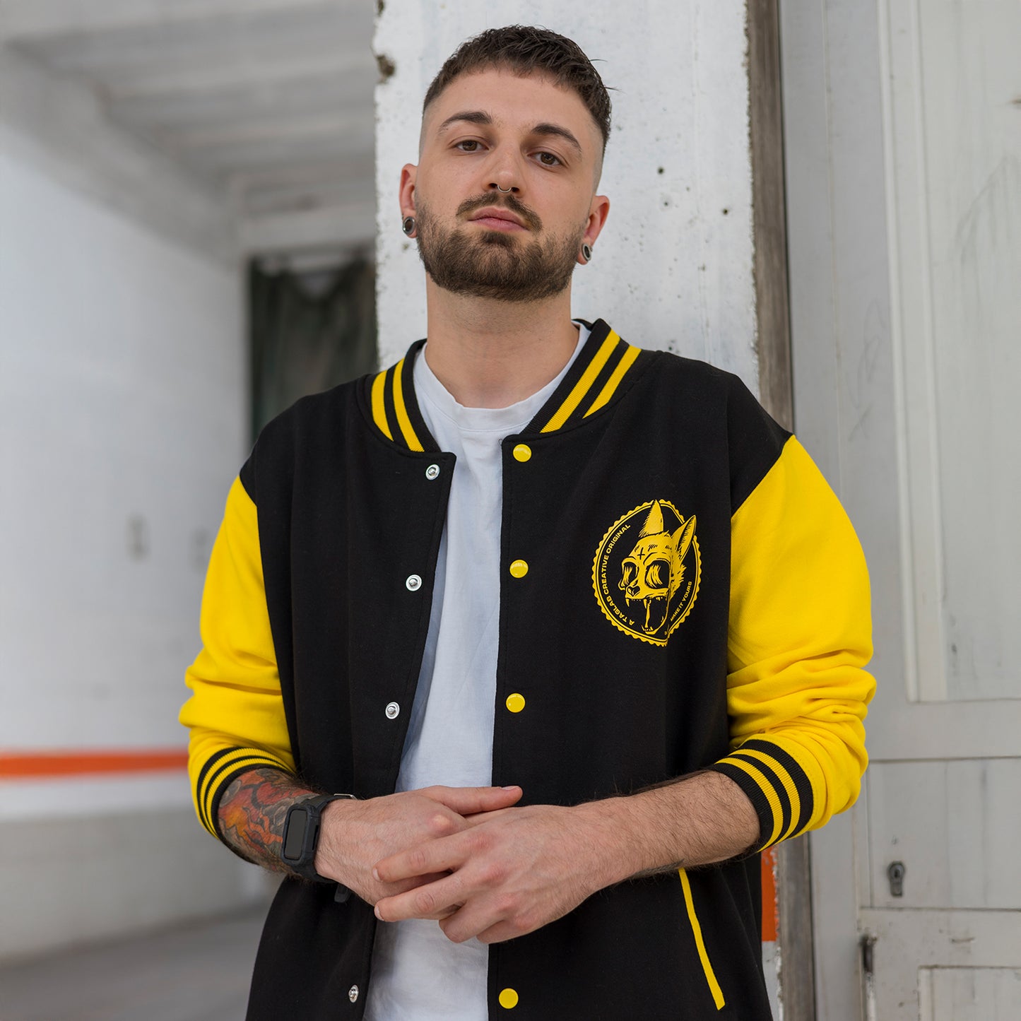 Varsity Jacket - Cat skull badge
